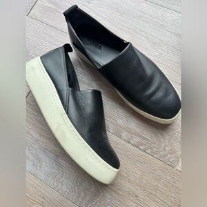 Vince Women’s Black Leather Slip-On Sneakers